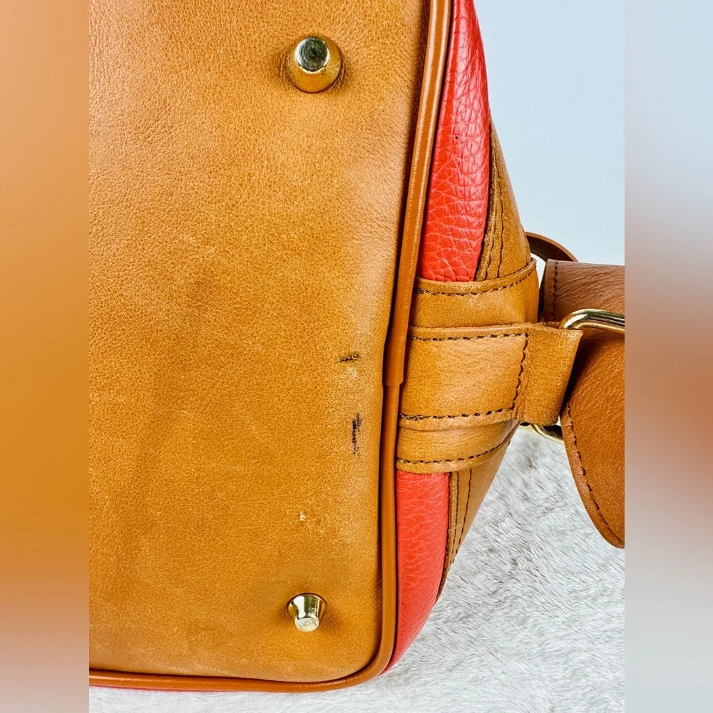 RARE Vintage Valentina Coral Convertible Bucket Bag Leather